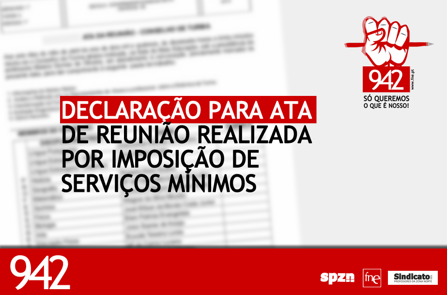 DECLARAÇÃO PARA ATA DE REUNIÃO REALIZADA POR IMPOSIÇÃO DE SERVIÇOS MÍNIMOS 