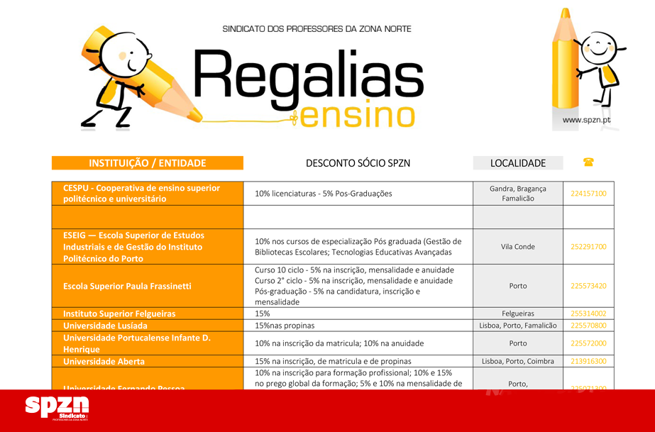 REGALIAS SPZN - INSTITUIÇÕES DE ENSINO