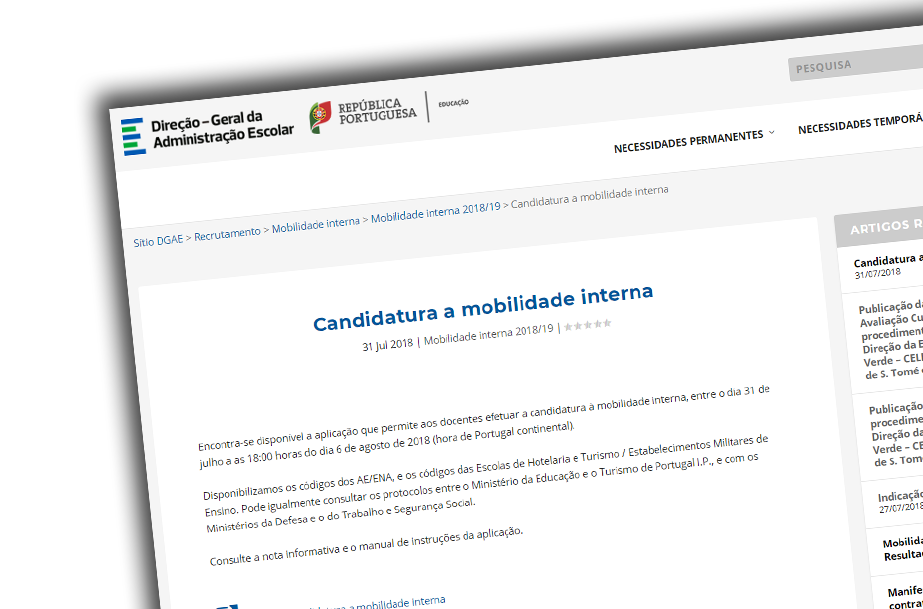 Candidatura a mobilidade interna