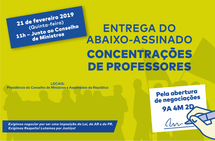 Concentração e entrega de abaixo-assinados