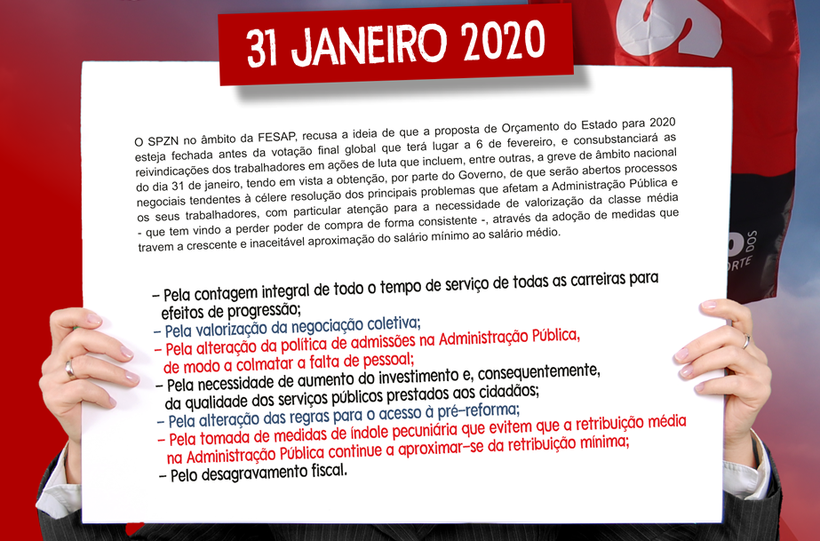 Greve de 31 de janeiro por aumentos salariais dignos para todos 