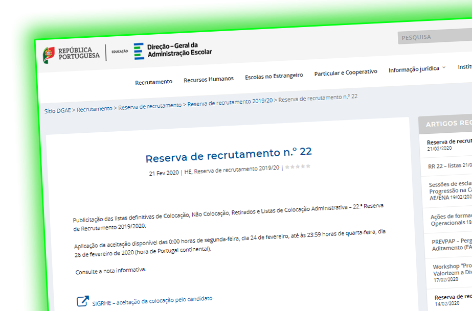 Reserva de recrutamento n.º 22