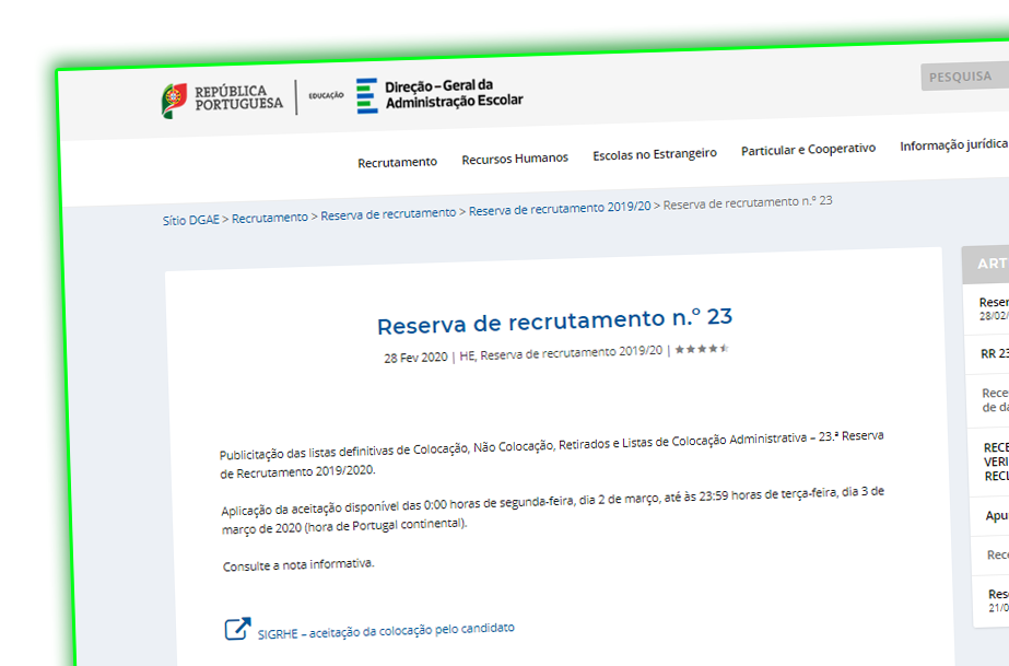 Reserva de recrutamento n.º 23