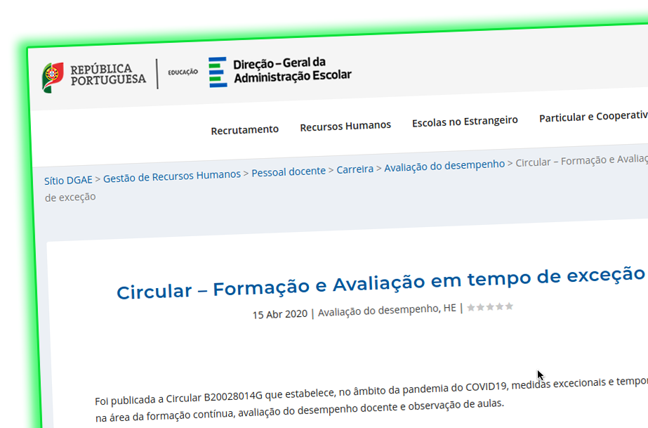 Circular – Formação e Avaliação em tempo de exceção