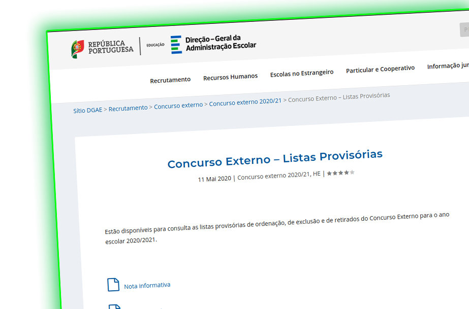 Concurso Externo – Listas Provisórias