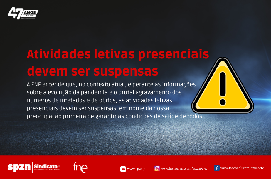 Atividades letivas presenciais devem ser suspensas