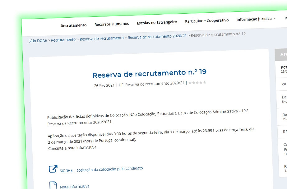 Reserva de recrutamento n.º 19