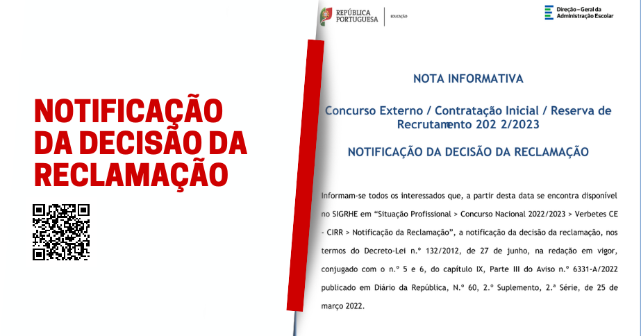 Notificação da decisão da reclamação