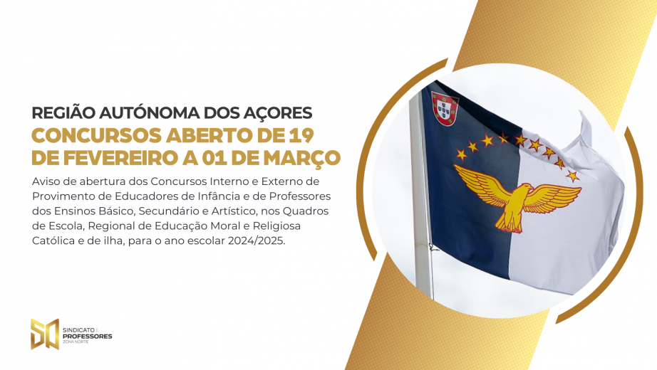 Concurso Interno/Externo dos Açores aberto de 19 de fevereiro a 01 de março