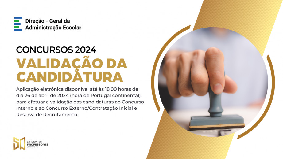 Concursos 2024: Validação da Candidatura