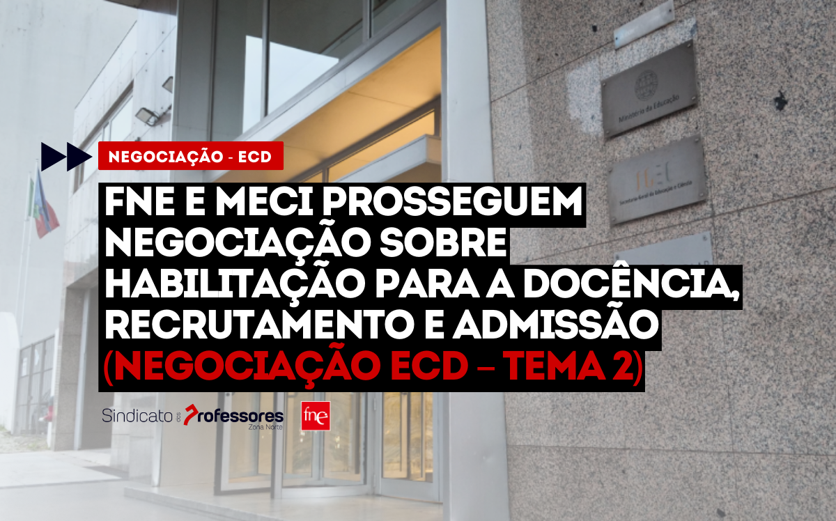 FNE e MECI prosseguem negociação sobre Habilitação para a docência, recrutamento e admissão (Negociação ECD – Tema 2)